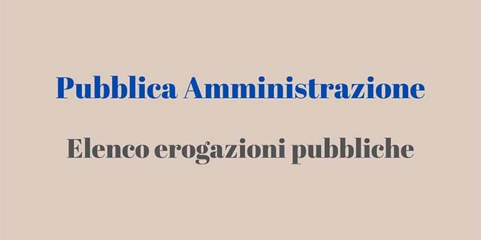 Elenco erogazione pubbliche